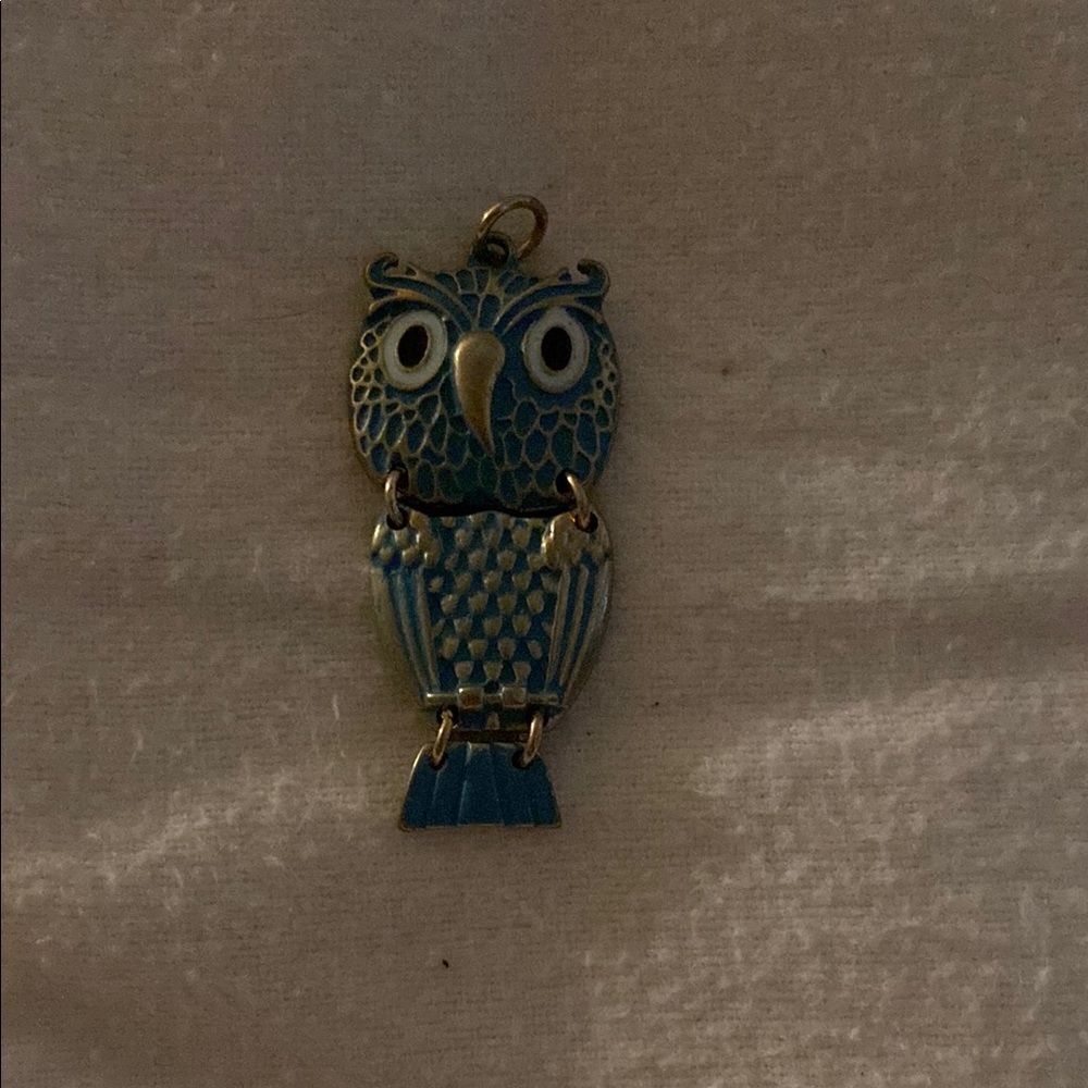 Blue Owl Pendant Necklace